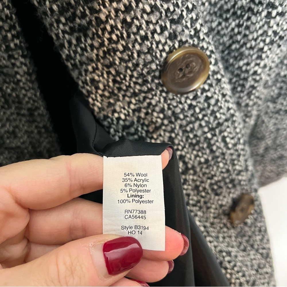 J. Crew Black and Gray Pea Coat​ - Picture 6 of 8